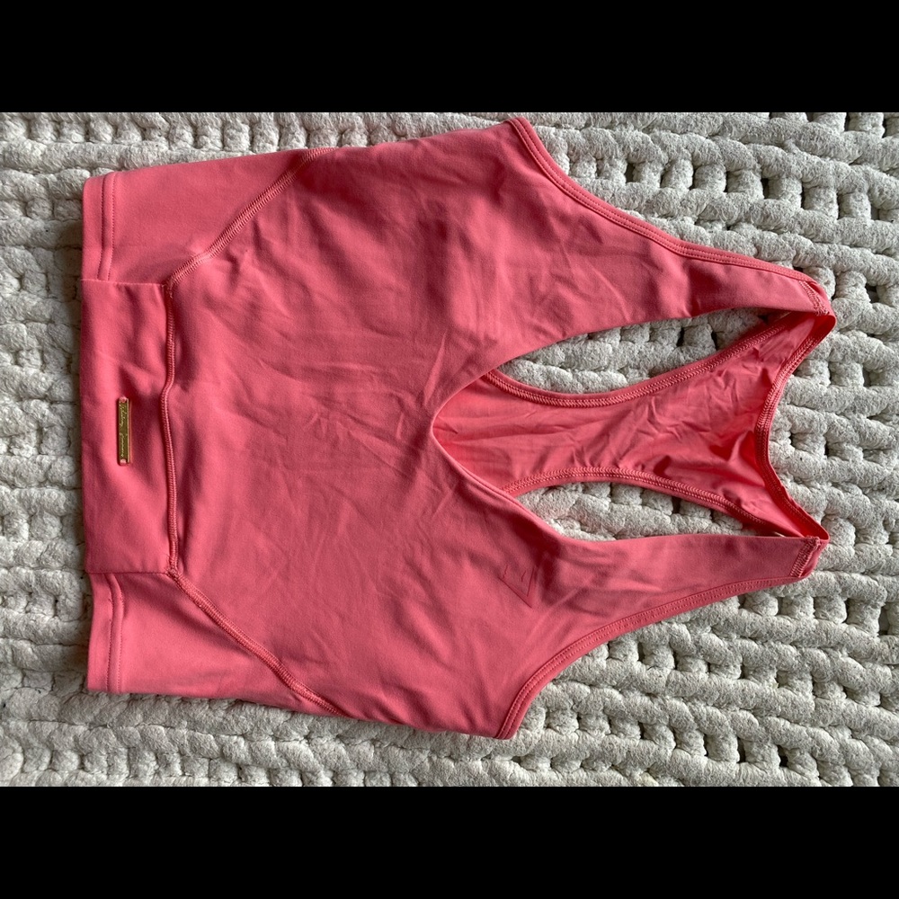 Gymshark x Whitney Simmons pink cropped workout top